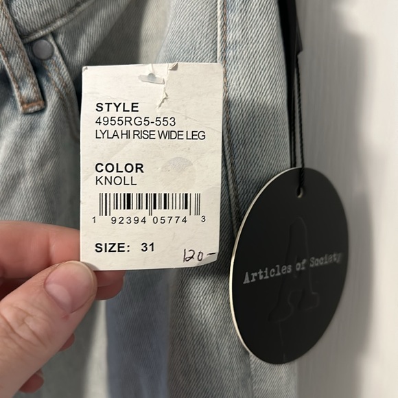 NWT Articles of society Lyla Hi rise wide leg color Kroll size 31 - Picture 3 of 10